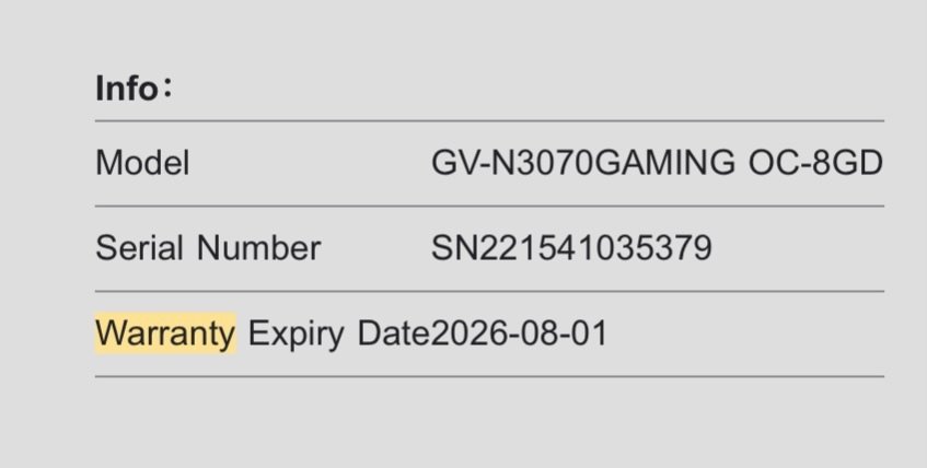 Gigabyte GeForce RTX 3070 Gaming OC 8GB
